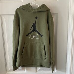Jordan Olive Hoodie with Black Logo